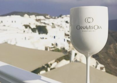 Copa de vino, vasos de plastico, irrompibles, blanco, barcompagniet, cañases ola, Santorini